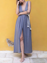 Load image into Gallery viewer, Plus Size Backless Slit Sleeveless Women's Dress