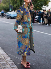 Load image into Gallery viewer, Colorblock Printing Lapel Casual Women's Coat