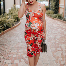 Load image into Gallery viewer, Floral Fish Tail Slim Festival Maternity Dress