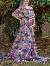 Load image into Gallery viewer, Maternity Sexy Print Ruffled Long Dress