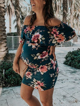 Load image into Gallery viewer, Strapless Floral Slim Party Maternity Dress