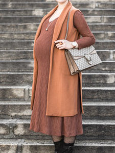 Autumn and Winter Fashion Soft Close-fitting Long-sleeved Maternity Dress