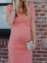 Load image into Gallery viewer, Fashion Slim Short-Sleeved Solid Color Dress For Pregnant Women
