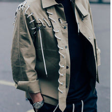 Load image into Gallery viewer, Fashion Rope Perforated Design Men Jacket
