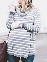 Load image into Gallery viewer, Autumn and Winter Fashionable and Comfortable Striped Maternity Jacket
