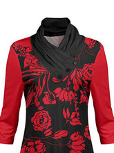 Load image into Gallery viewer, Fashion Printed High Neck Long Sleeve Ladies Blouse

