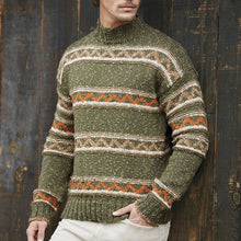Load image into Gallery viewer, Curve Print Striped Knitted Men's Sweaters
