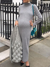 Load image into Gallery viewer, High Neck Maternity Knitted Long Dress
