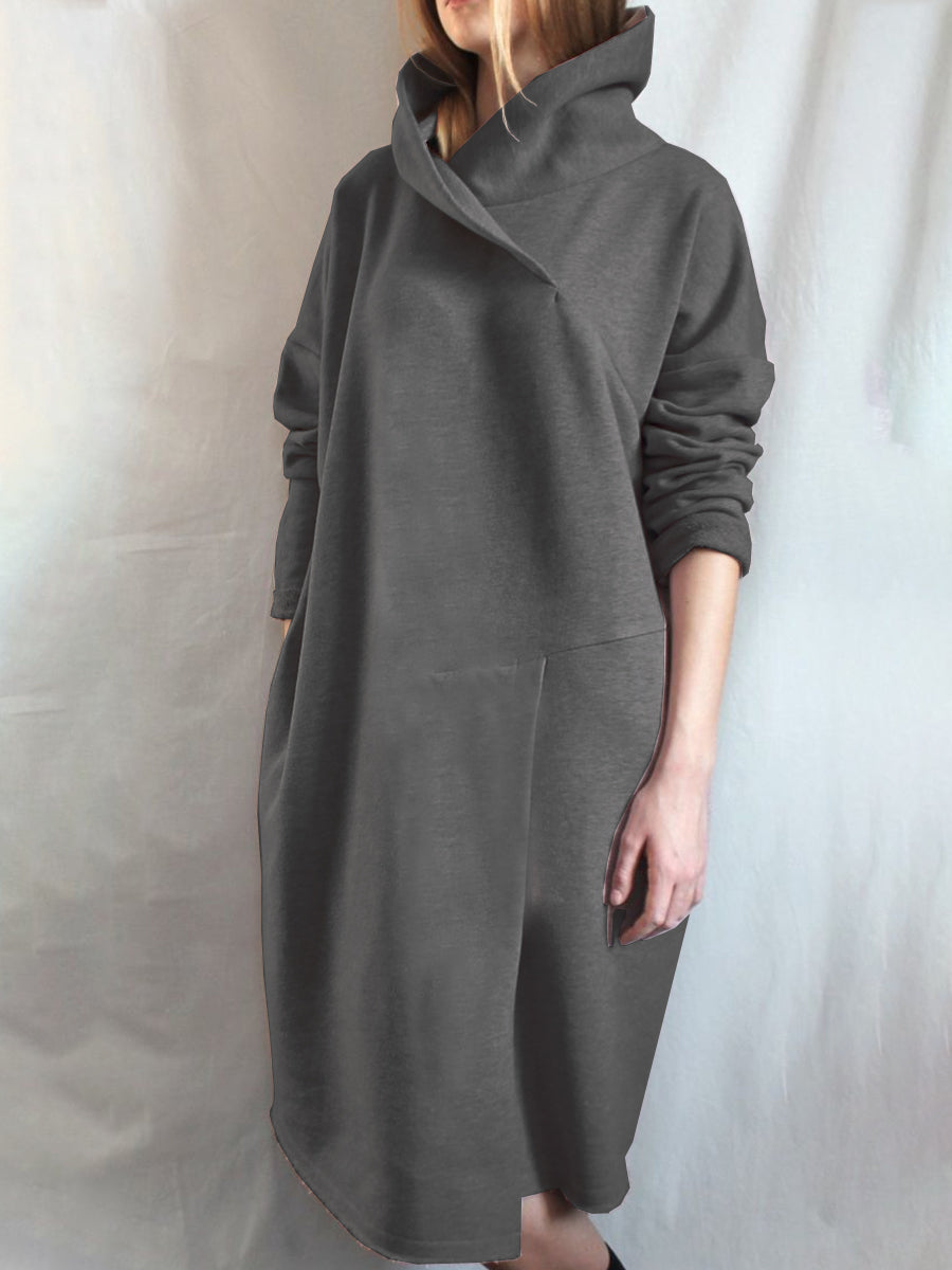 Autumn and Winter Casual Hooded Cotton Long Sweater