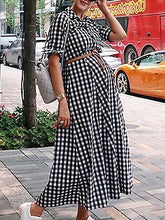 Load image into Gallery viewer, Autumn Comfortable Plaid Maternity Dress
