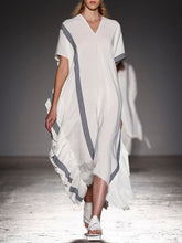 Load image into Gallery viewer, Cotton And Linen Loose V-Neck Women's Dress
