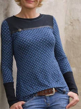 Load image into Gallery viewer, Color-Blocking Cotton Printing Women's Tops
