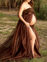 Load image into Gallery viewer, Brown Tulle Maternity Photography Dress
