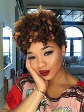 Load image into Gallery viewer, Brown Curly Chemical Fiber Wig
