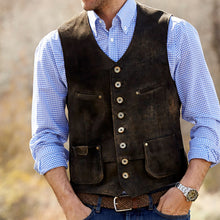 Load image into Gallery viewer, Retro Back Lace Pocket Men's Vests
