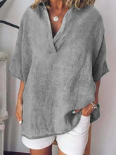 Load image into Gallery viewer, Women's Linen Short Sleeve Solid Color Casual Shirt Suit
