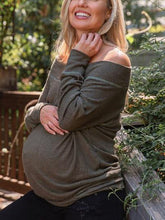 Load image into Gallery viewer, Gray Casual Knitted Maternity Top
