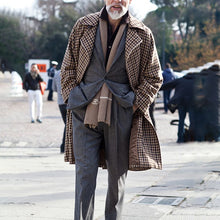 Load image into Gallery viewer, Men's Fashion Lapel Check Coat
