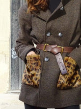 Load image into Gallery viewer, Fall/Winter Fashion Lapel Pocket Leopard Print Ladies Jacket
