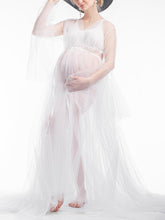 Load image into Gallery viewer, Sexy Perspective Photo of Mesh Lace Maternity Jumpsuit Dress

