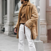 Load image into Gallery viewer, Men's Lapel Solid Color Winter Coats
