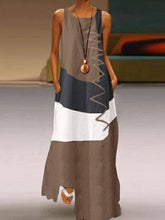 Load image into Gallery viewer, Round Neck Stitching Sleeveless Fashion Dress
