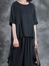 Load image into Gallery viewer, Fashion Striped Irregular Dress Ladies Suit

