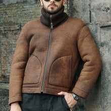 Load image into Gallery viewer, High Neck Stitching Knitted Collar Zipper Men's Coat

