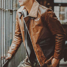 Load image into Gallery viewer, Colorblock Fur Collar Thin PU Men's Jackets
