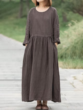 Load image into Gallery viewer, Drawstring Long Sleeve Casual Dress
