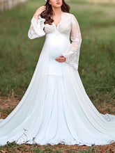 Load image into Gallery viewer, Lace Temperament Simple And Big Posing Photos Maternity Dress

