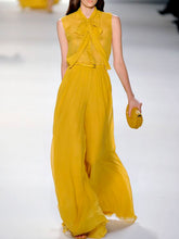 Load image into Gallery viewer, Wide Leg Sleeveless Chiffon Bow Women's Suit

