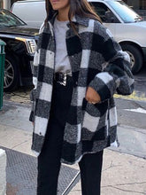 Load image into Gallery viewer, Fall and Winter Plaid Lapel Jacket
