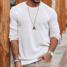 Load image into Gallery viewer, Men's Round Neck Mid-length Sleeve Knitted Top
