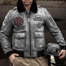 Load image into Gallery viewer, Fleece Lapel Air Force Jacket Men's Coat
