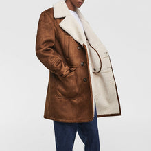 Load image into Gallery viewer, Men's Woolen Windproof Double-Breasted Fur Coat
