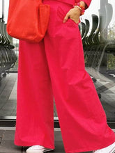 Load image into Gallery viewer, Fashion Casual V-neck Tops and Wide-leg Pants Ladies Suit
