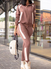Load image into Gallery viewer, Hooded Zipper Top and Elastic Pants Ladies Fashion Suit
