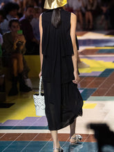Load image into Gallery viewer, Black Strapless Sleeveless Long Cake Dress
