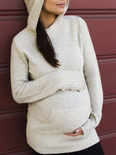Load image into Gallery viewer, Loose and Comfortable Hooded Knitted Top for Pregnant Women

