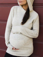 Load image into Gallery viewer, Loose and Comfortable Hooded Knitted Top for Pregnant Women

