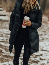 Load image into Gallery viewer, Mid-length Warm Hooded Down Jacket
