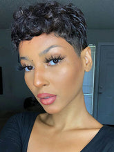 Load image into Gallery viewer, Curly Hair Black Dense Chemical Fiber Wig
