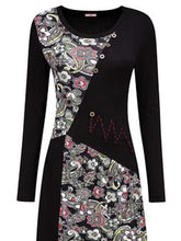 Load image into Gallery viewer, Women's  Long Sleeve Print Button Casual Dress
