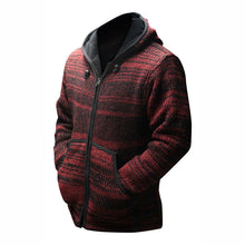 Load image into Gallery viewer, Hooded Knitted Striped Men's Cardigans
