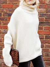 Load image into Gallery viewer, Fashion High Neck Plain Weave Sweater for Ladies
