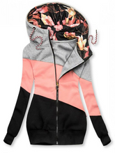 Load image into Gallery viewer, Fashion Irregular Color Block Hooded Coat
