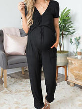 Load image into Gallery viewer, Fashion Loose Cotton and Linen Maternity Jumpsuit
