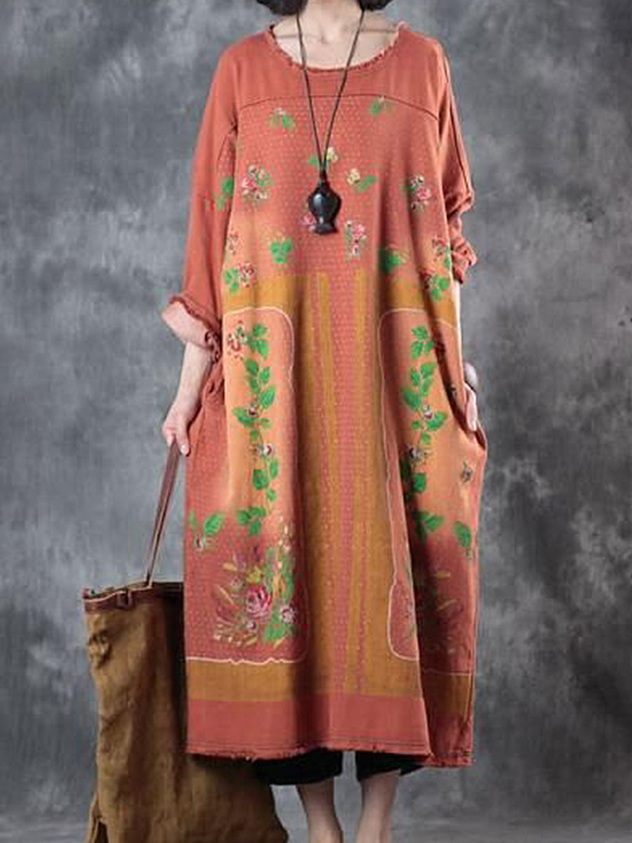 Autumn and Winter Fashion Soft Printed Dress