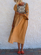 Load image into Gallery viewer, Fashion Simple Cotton and Linen Printed Dress
